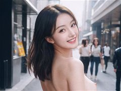 AI魔法秀之街拍清新风的小美女2